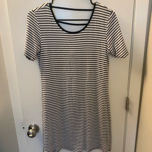 Black & White Strip Swing Dress
